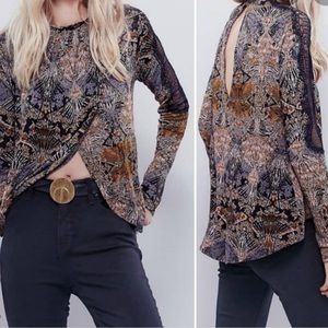NWT Free People Nouveau Top In Coal Combo Size M